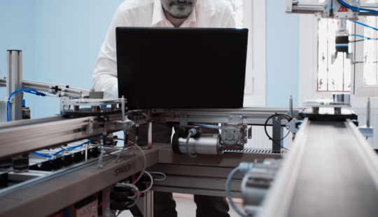 man working on laptop